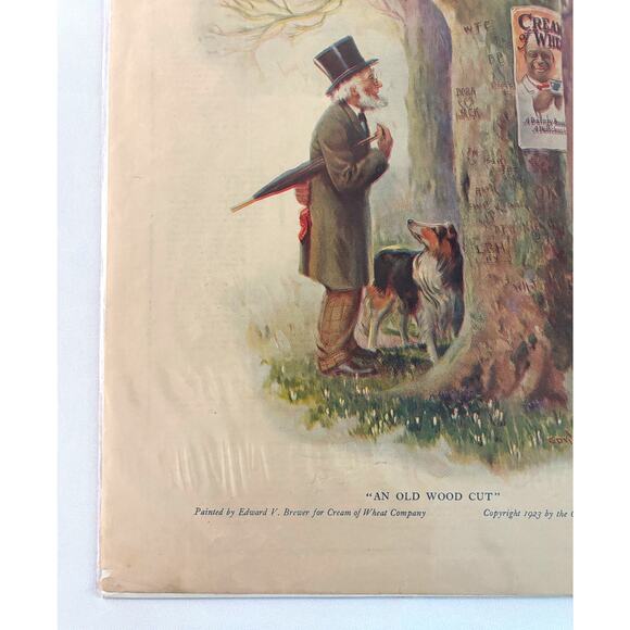 1923 Original Antique Magazine Ad | Cream of Wheat | "An Old Wood Cut" - Picture 3 of 3